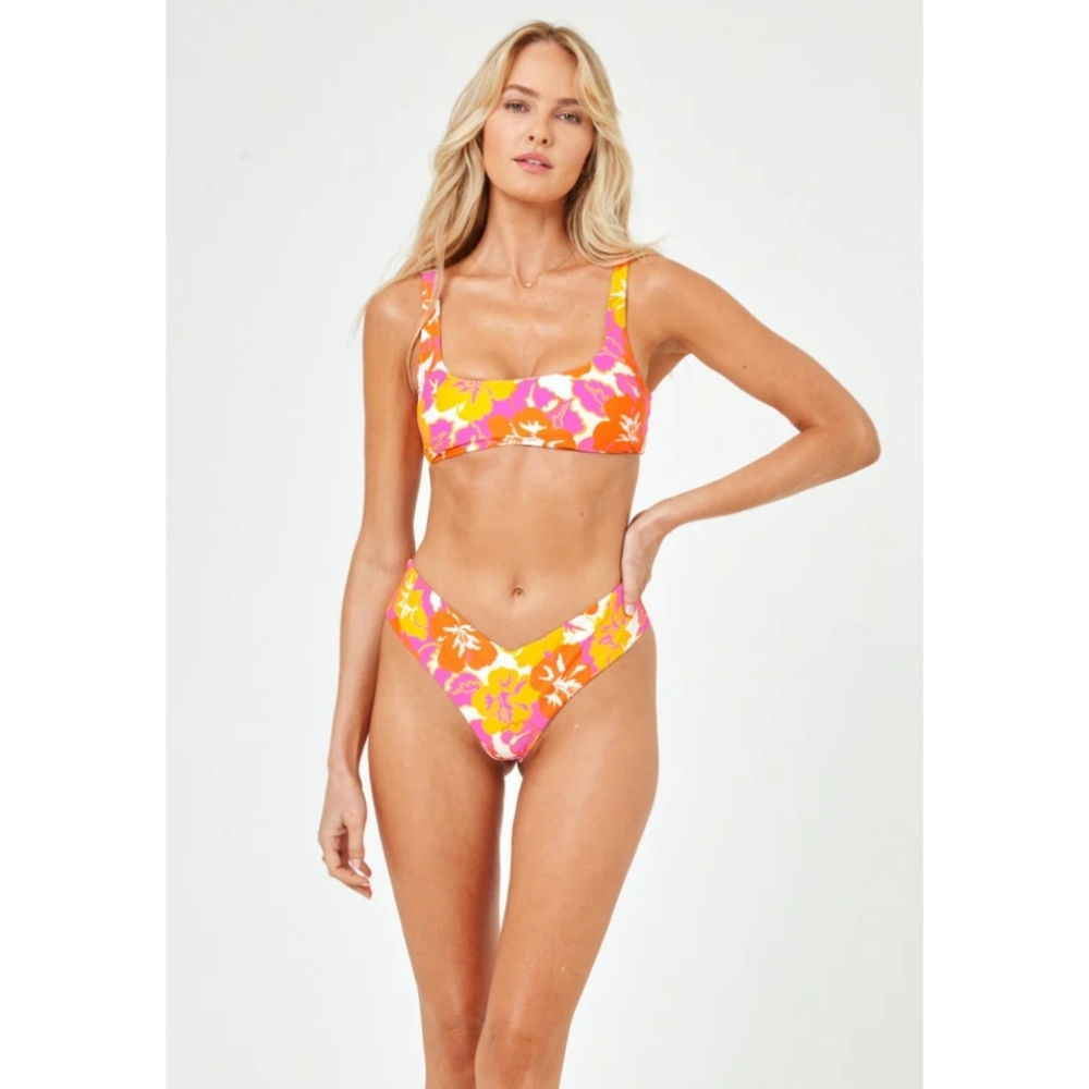 L*Space Floral Bikini in Orange and Pink